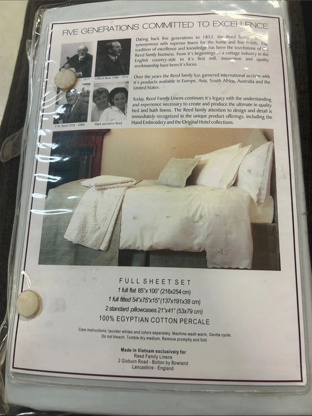White Trellis Percale Full Sheet Set